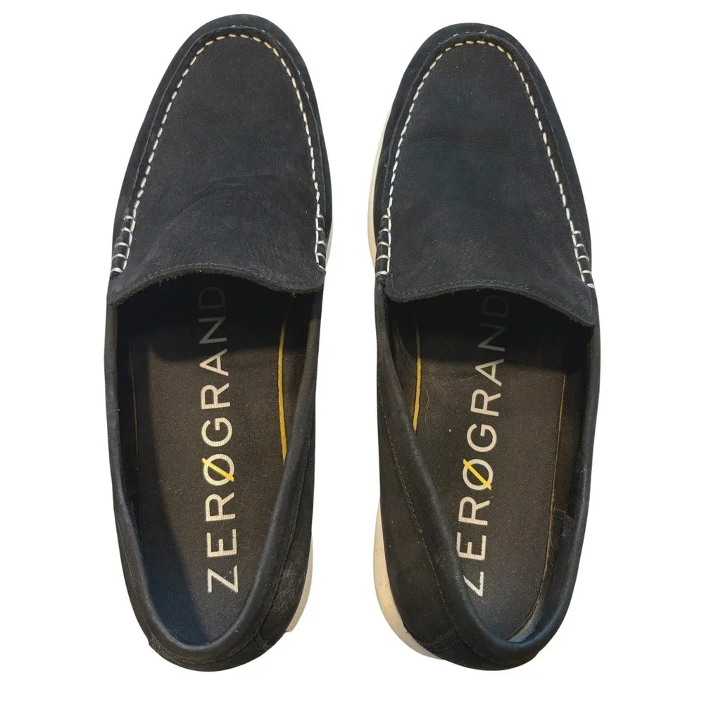 Cole Haan Zerogrand Venetian Loafers Mens 13M Black Suede Slip On Shoes C33820